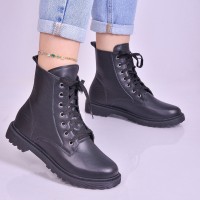 Bota Feminina Coturno C/ Cadaço Preto - Bota SS - Levit Calçados