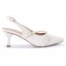             Scarpin Slingback Napa Salto Fino Bico Fino Detalhe Fivela Off - Scarpin - Levit Calçados