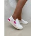 Tênis Iate Feminino C/Zíper Branco C/ Pink - Iate - Levit Calçados