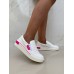 Tênis Iate Feminino C/Zíper Branco C/ Pink - Iate - Levit Calçados